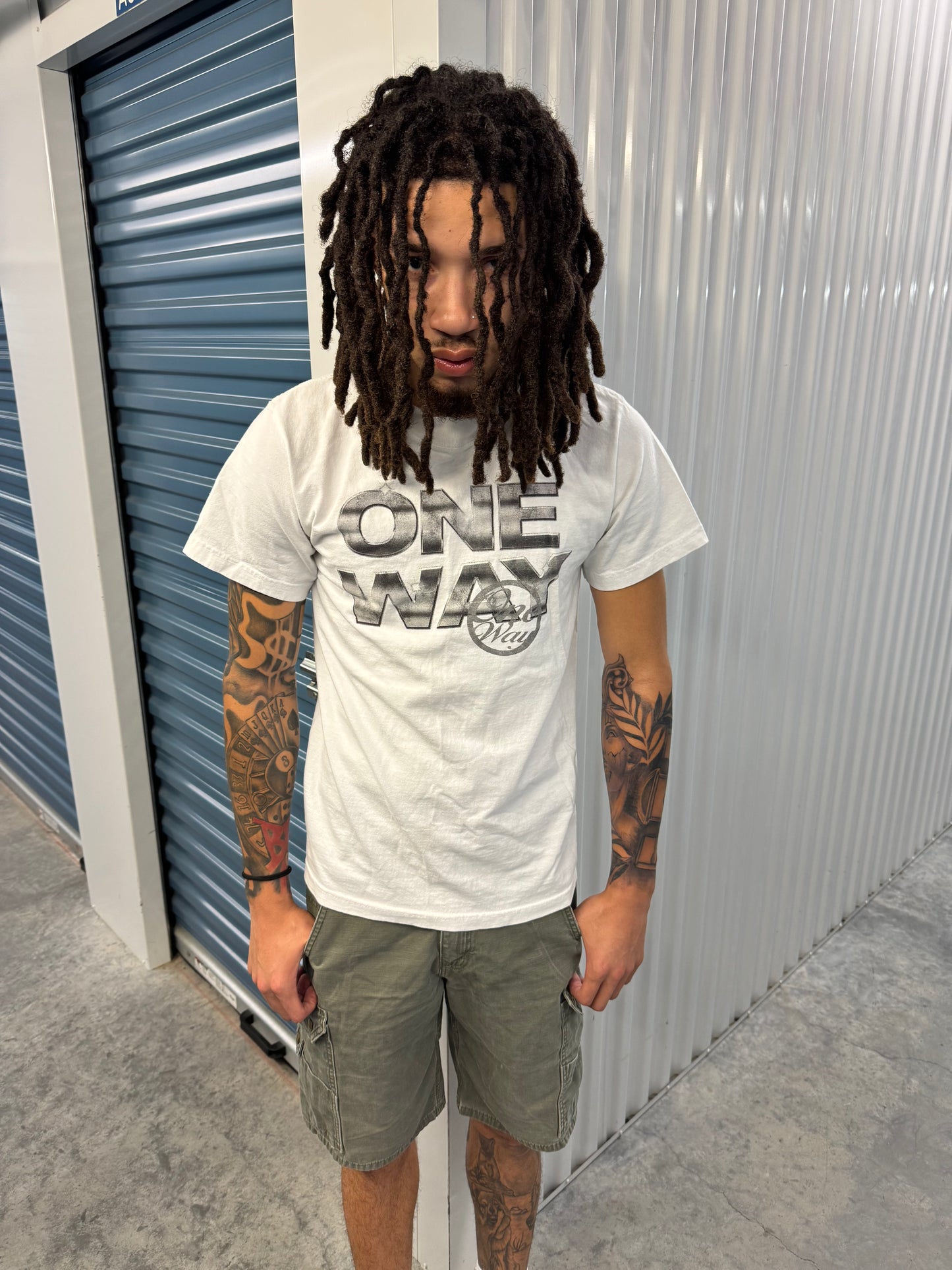 WHITE "STEEL STATEMENT" TEE