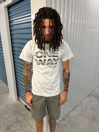 WHITE "STEEL STATEMENT" TEE